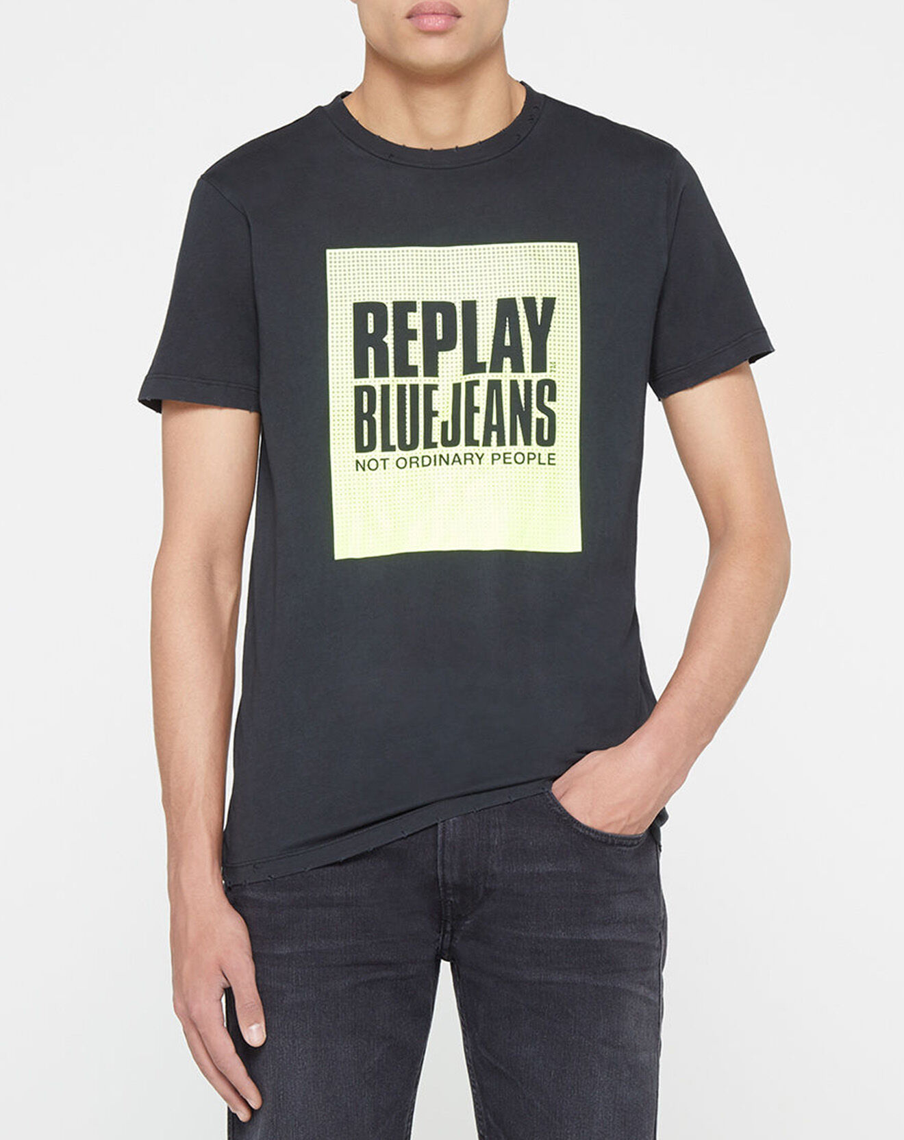 Replay T-Shirt box logo noir