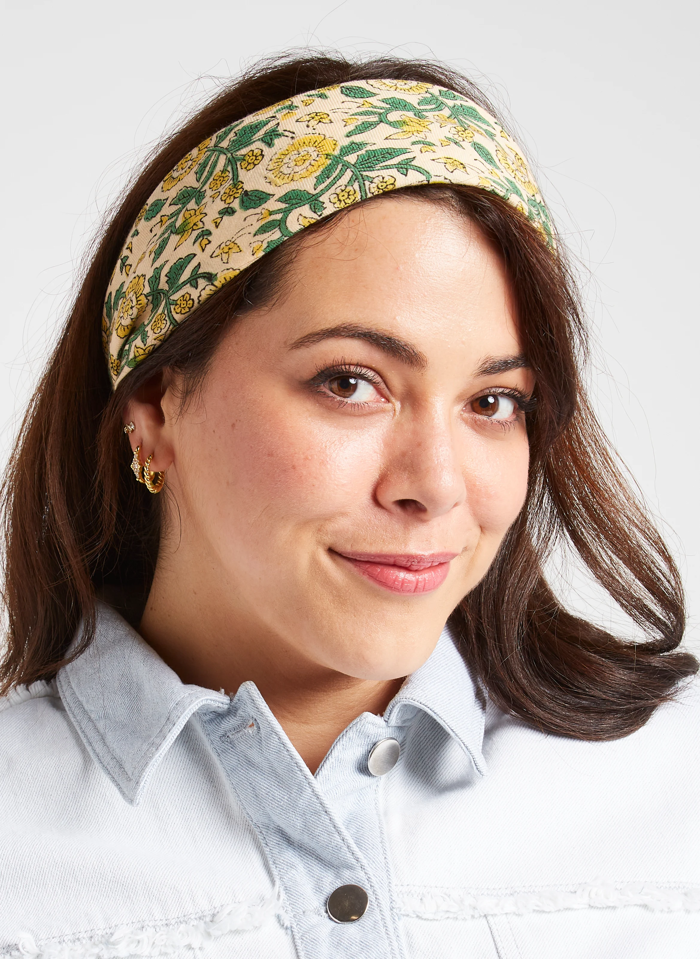 MANIKA - Foulard en coton imprimé | Jaune