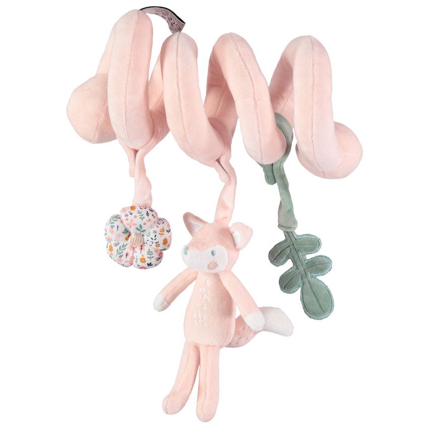 Spirale d'activités en velours avec peluches amovibles - Rose