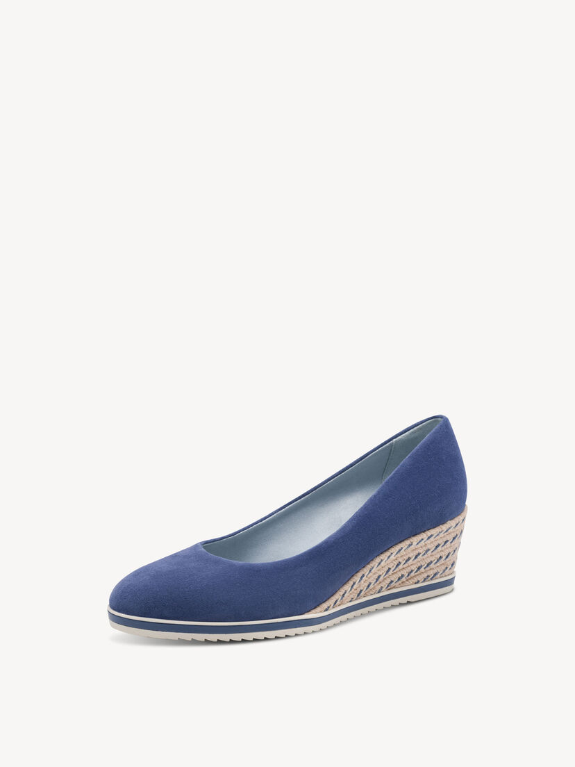 Leren Sleehakpumps - blauw