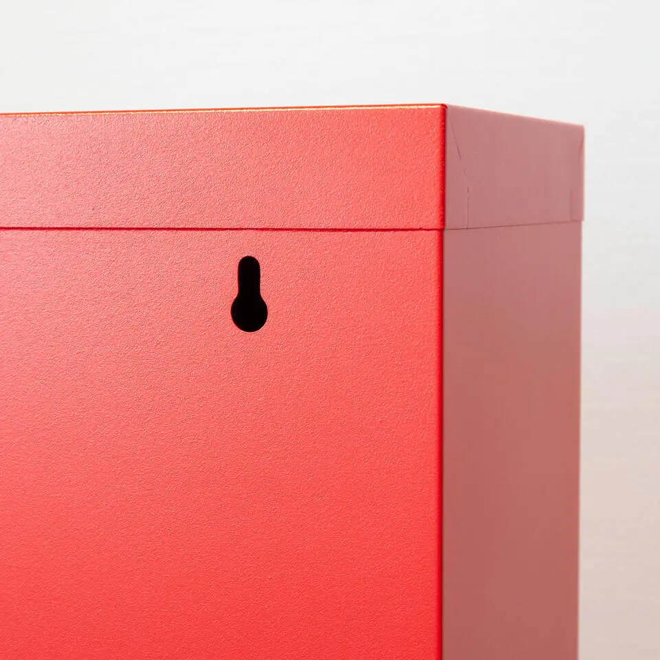 Hioshop Pisa schoenenkast rood metaal met 15 vakken