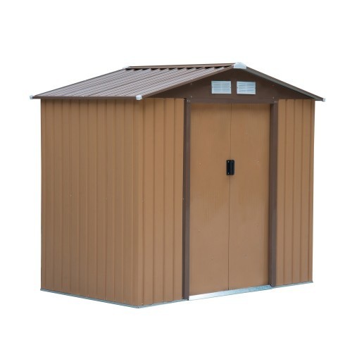 Casinha de jardim Outsunny para armazenamento, cor cáqui