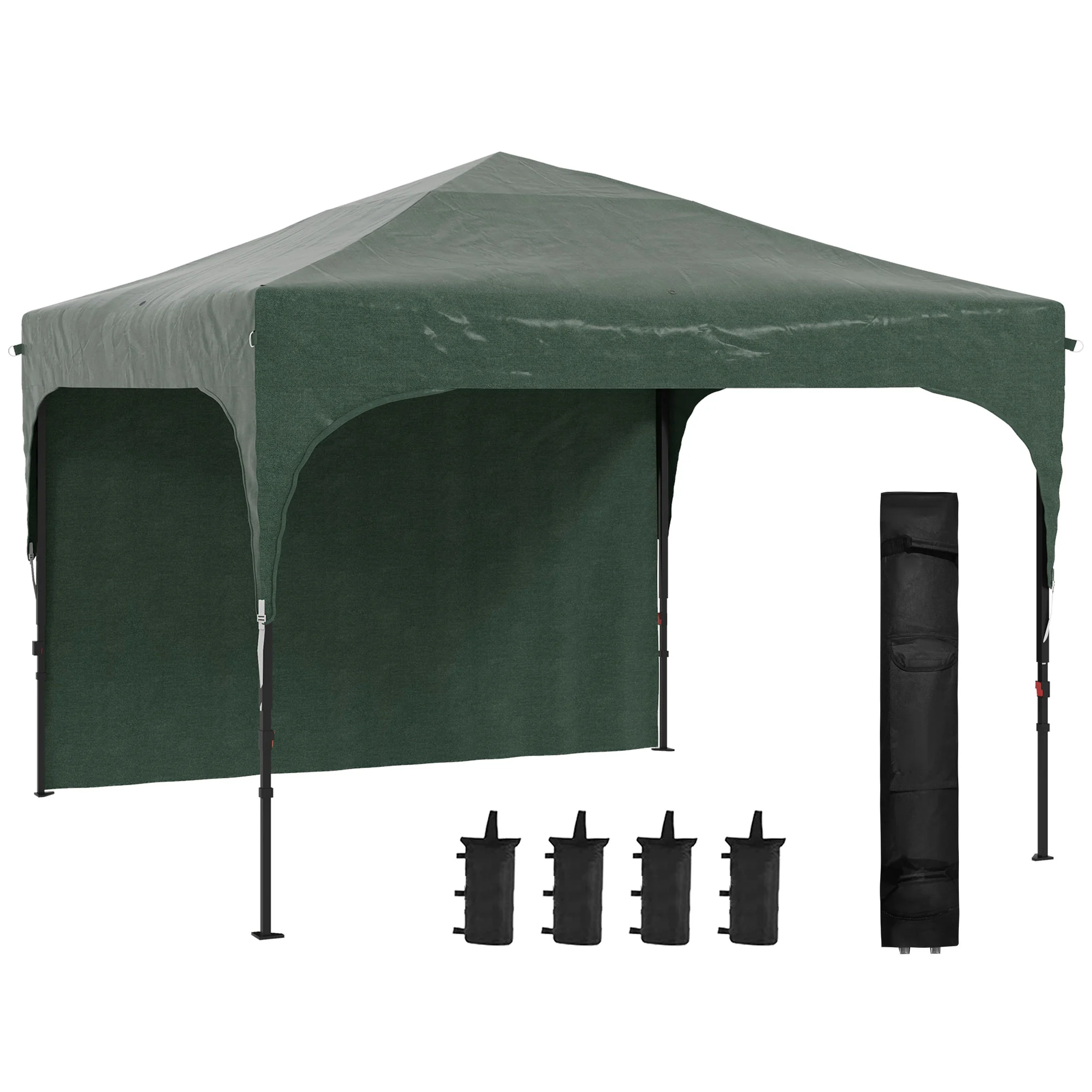 Tenda dobrável verde Outsunny
