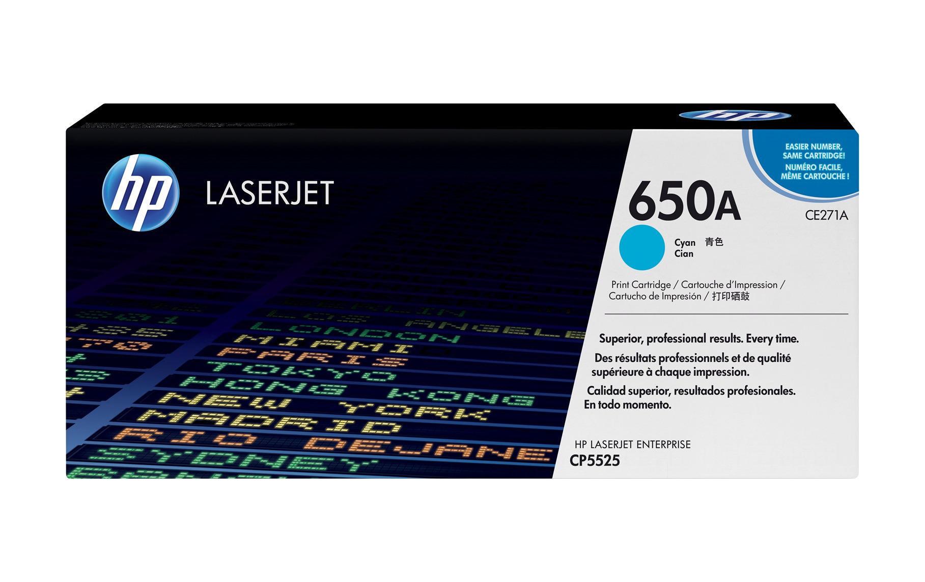 Toner Nr. 650A (CE271A) Cyan<br>Tonerkartusche