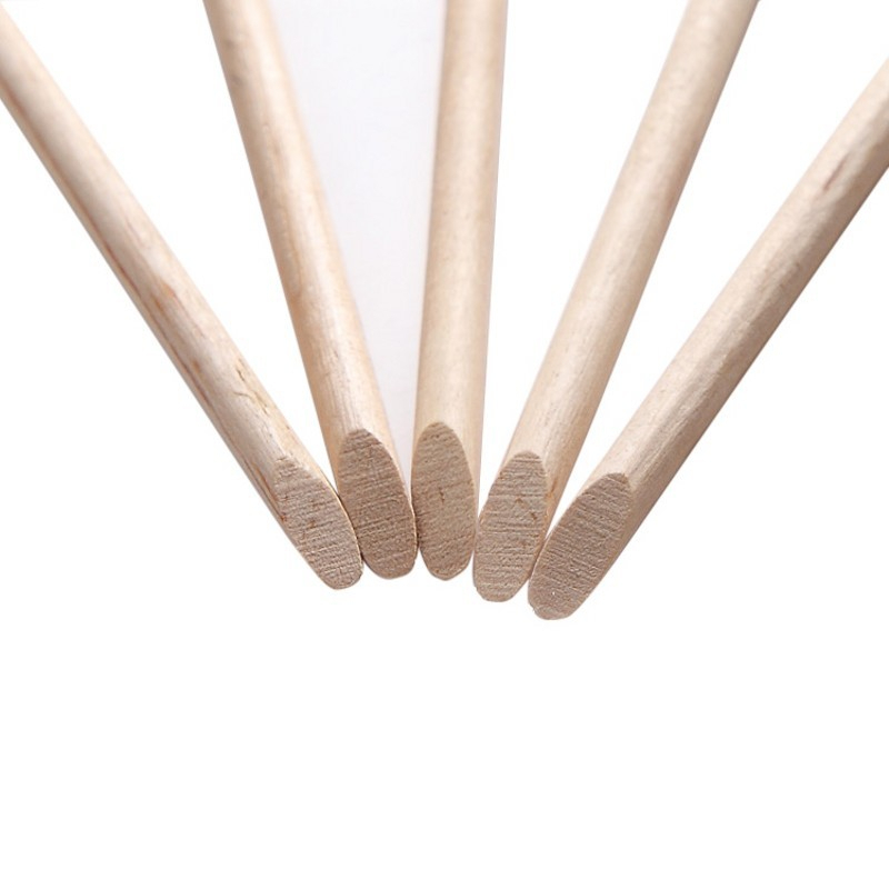 (100er Set) Holz Nagelhautentferner Nagelhaut Schieber für die Maniküre / Pediküre - Beige