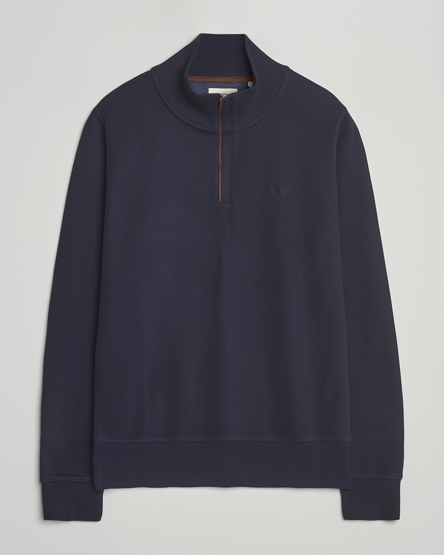 GANT Sacker Rib Half Zip Evening Blue