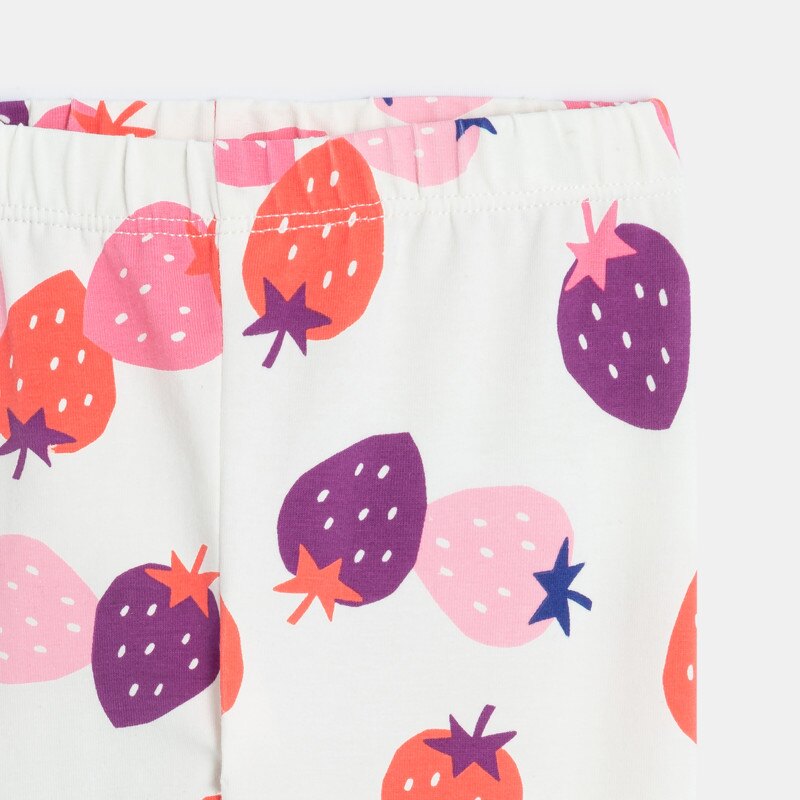 Legging bébé fille écru à motifs fraises beige Catimini Beige