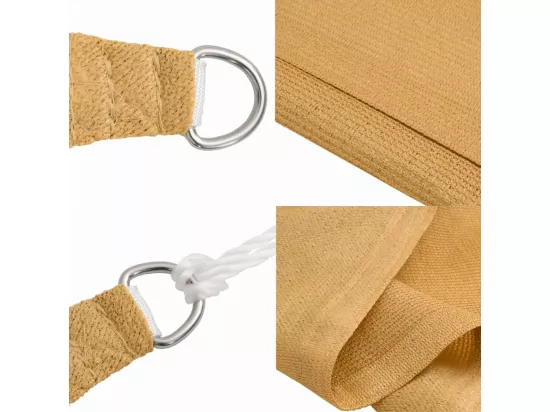 Voile d'ombrage 160g/m² rectangulaire sable 3,5x4,5 m PEHD