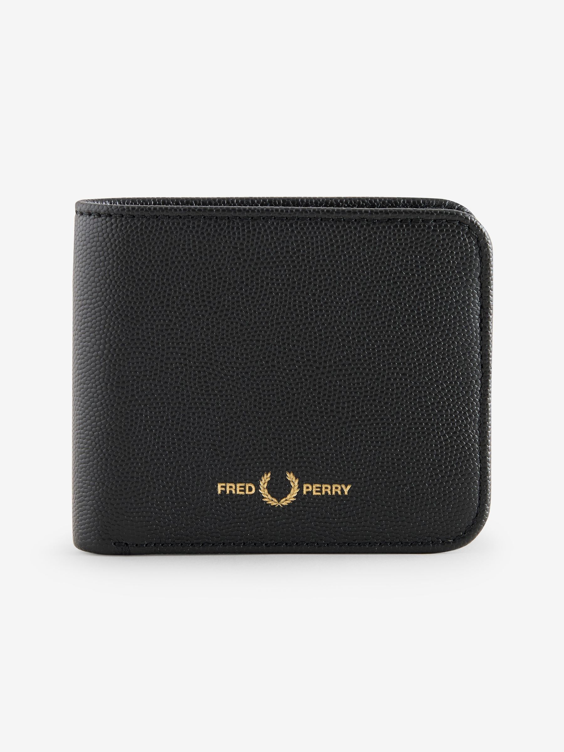 Fred Perry Scotchgrain Leather Black Wallet