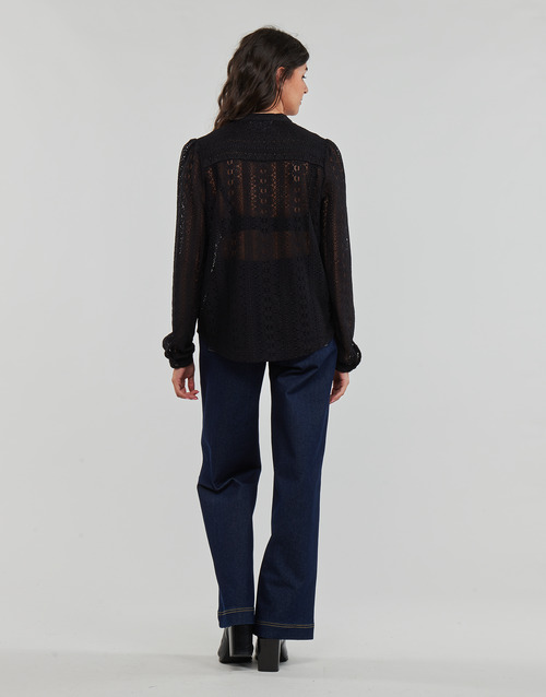 Vila - VICHIKKA LACE L/S SHIRT - Noir