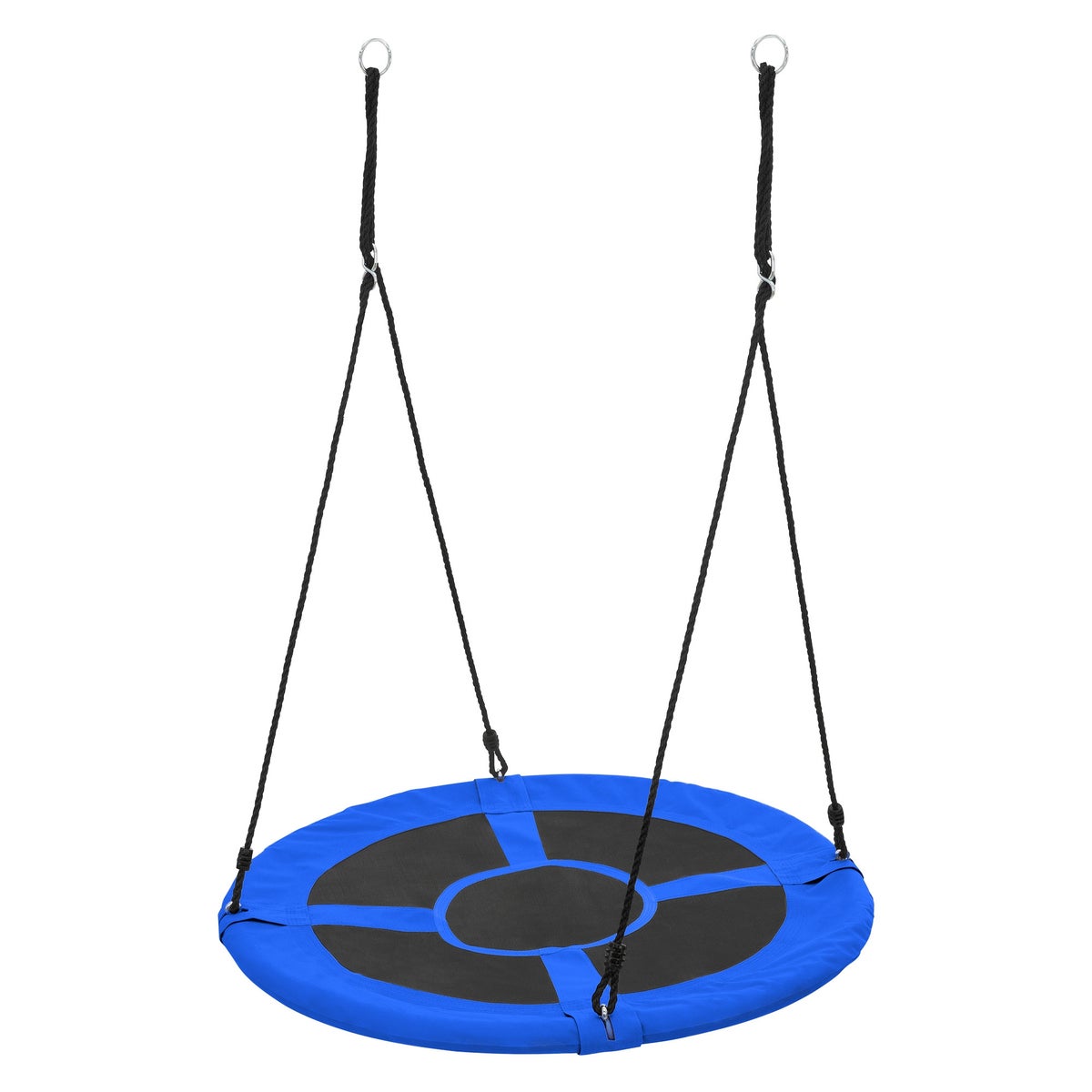 ECD Duitsland Nestschommel Ø100 cm, Blauw, Schotelschommel voor kinderen en volwassenen, In hoogte verstelbare buitenschommel voor kinderen, Hangende schommel met een draagvermogen van 150 kg, Tuinschommel, Ronde schommel met gesloten zitting