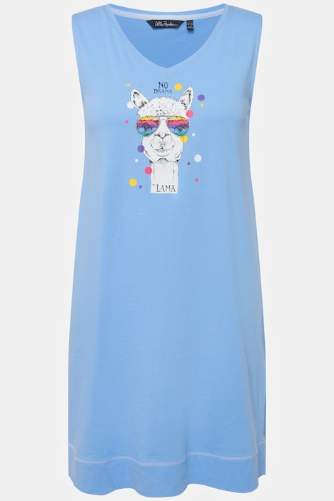 Longshirt, Lama, V-Ausschnitt, ärmellos