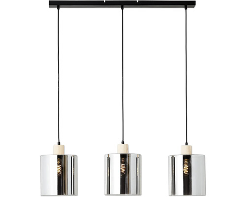 Hanglamp, 3-lichts, HxB 120x90 cm, zwart