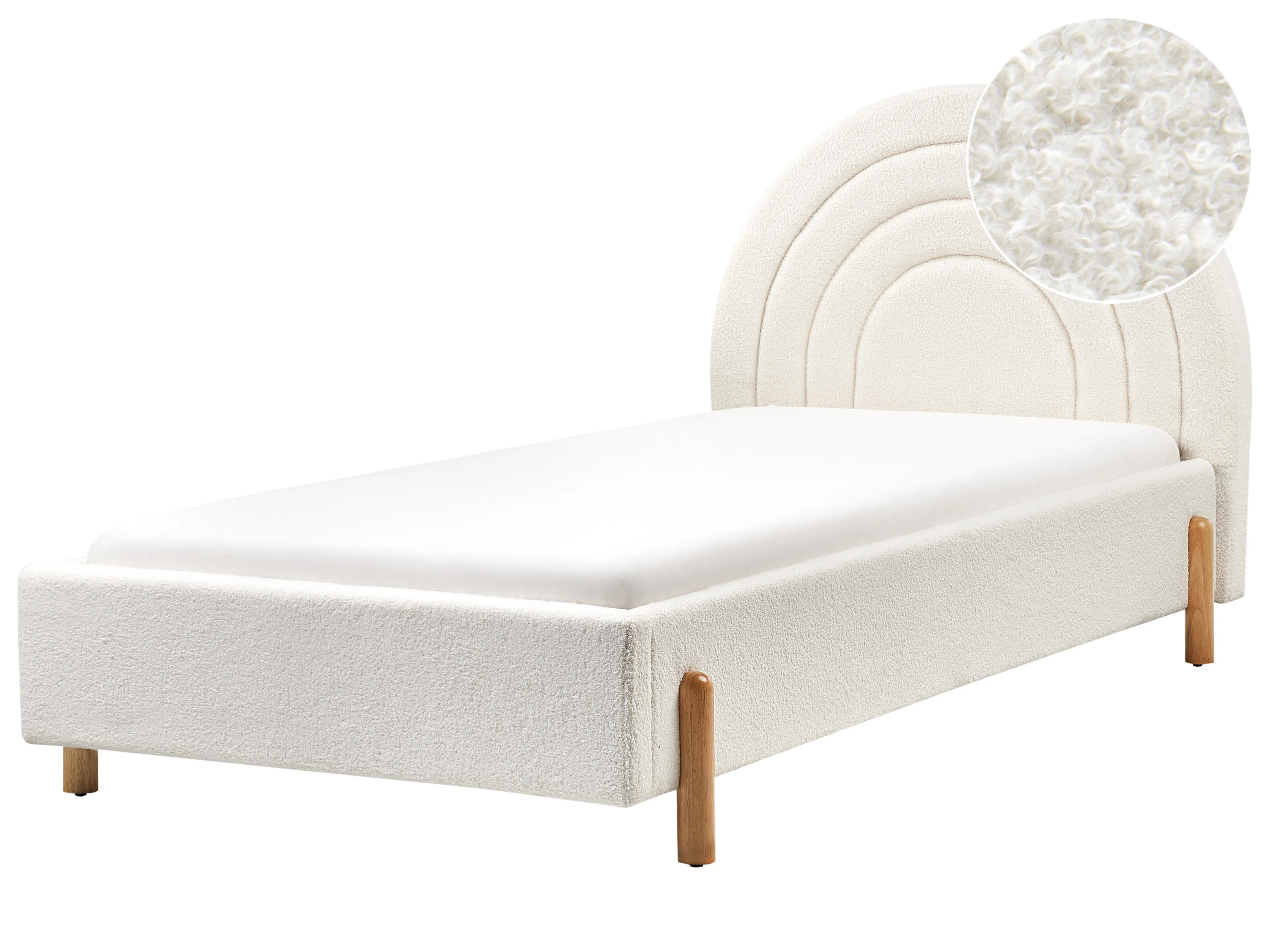 Kinderbed Bouclé ANET 90 x 200 cm Gebroken wit