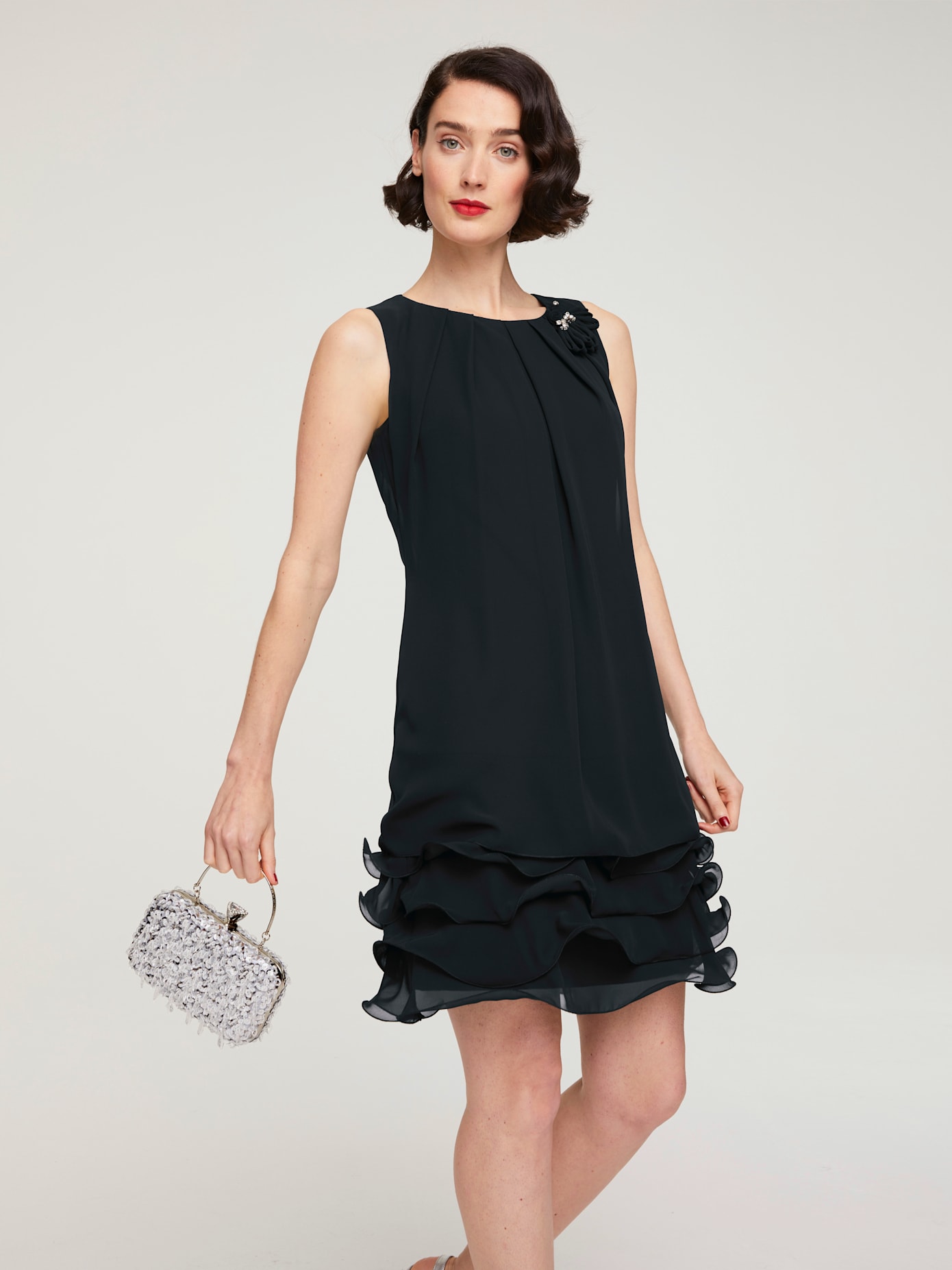 Robe de cocktail qualité crêpe légère et fluide
