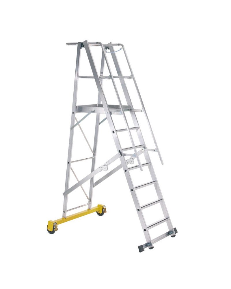 Iller platformladder, opvouwbaar, met driezijdige veiligheidsleuning, 5 treden