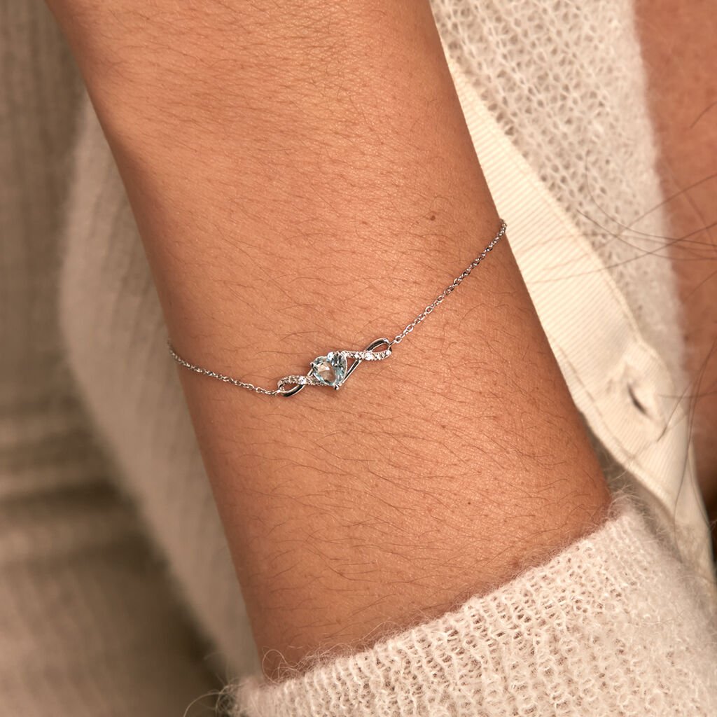 Bracelet Clothilde Or Blanc Topaze Oxyde De Zirconium