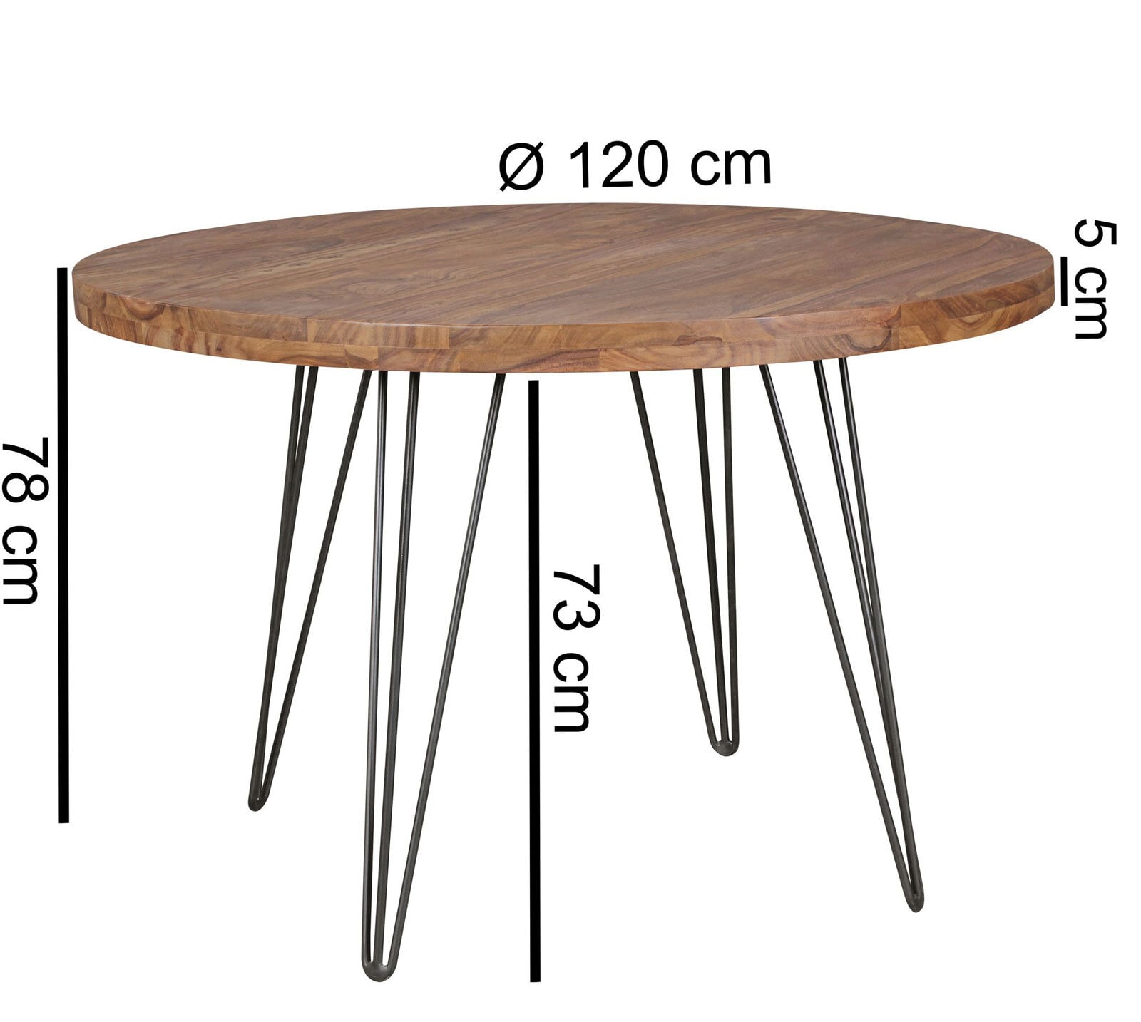 Esstisch 120 cm braun/ schwarz