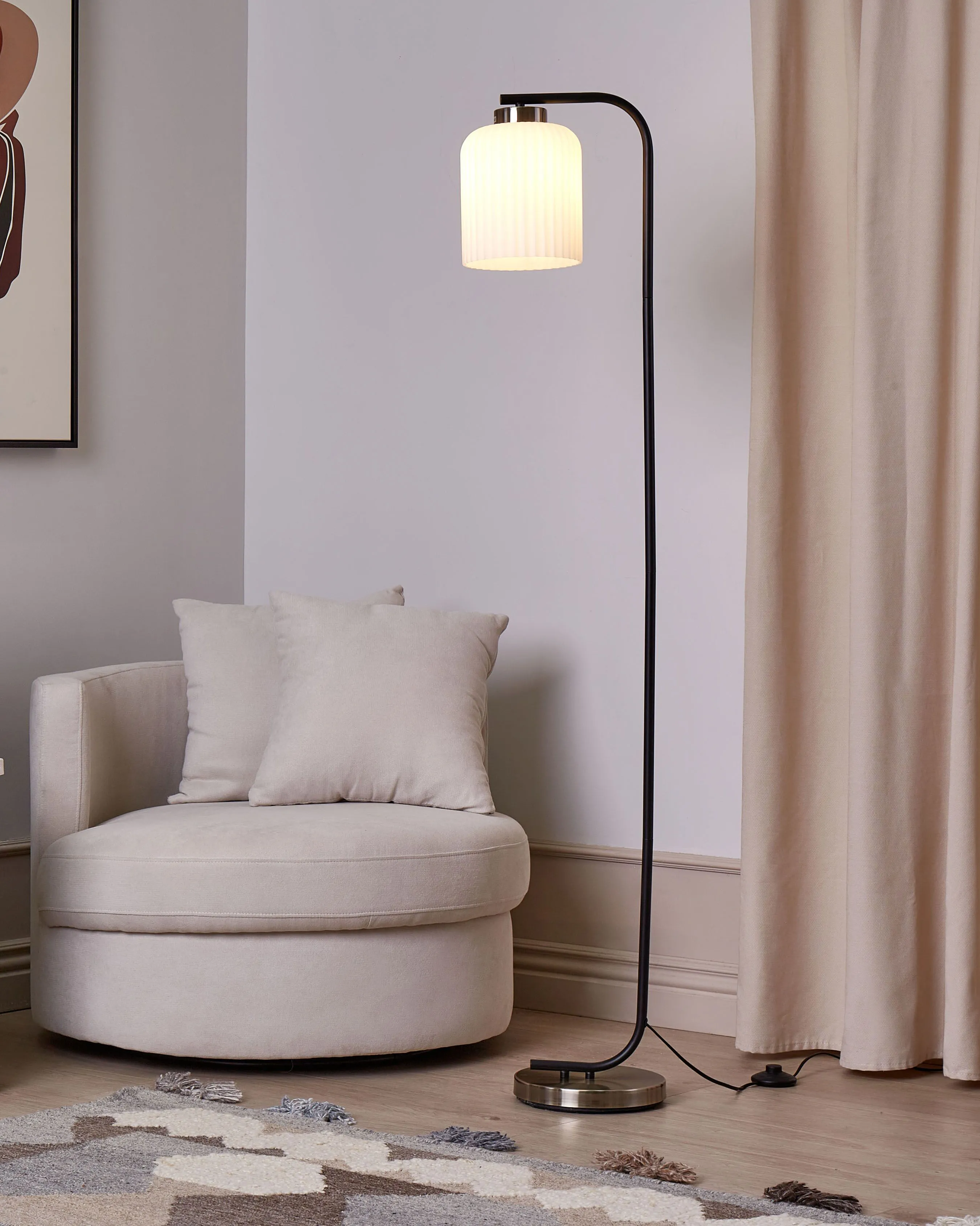 Staande lamp CAUDELO Metaal Zwart/wit