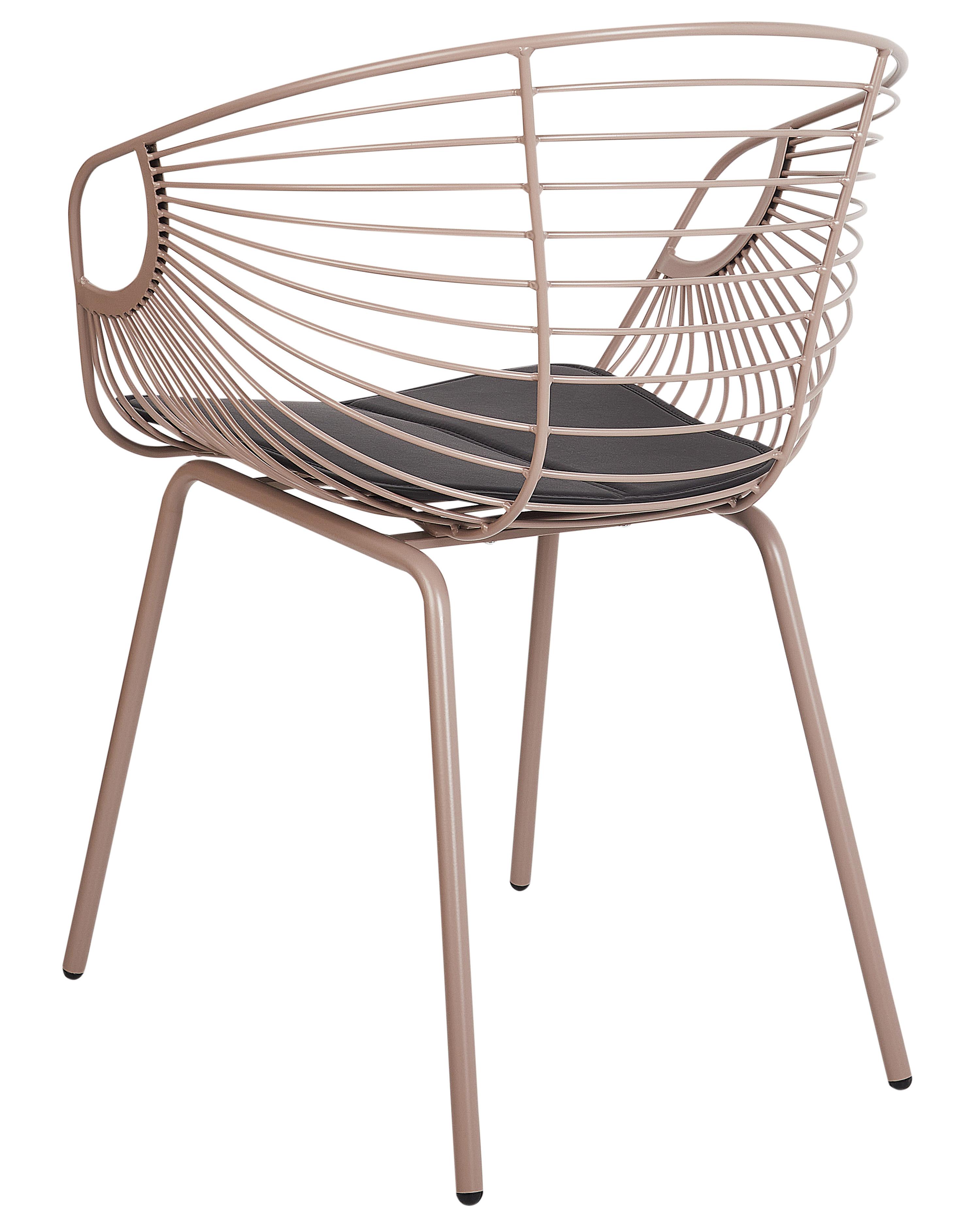 Set van 2 eetkamerstoelen HOBACK Metaal Beige