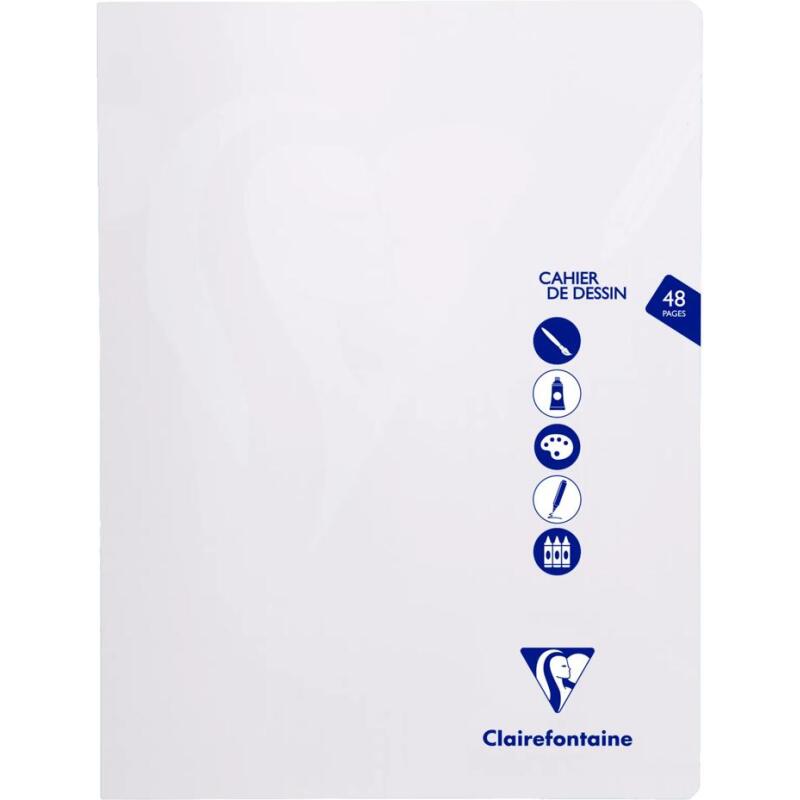 Cahier Dessin piqué Mimesys 24x32cm 48 pages uni Incolore - Incolore