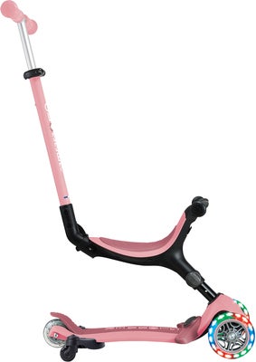 Globber Go-Up Active Lights 360° 3-hjuls Sparkesykkel, Pastellrosa