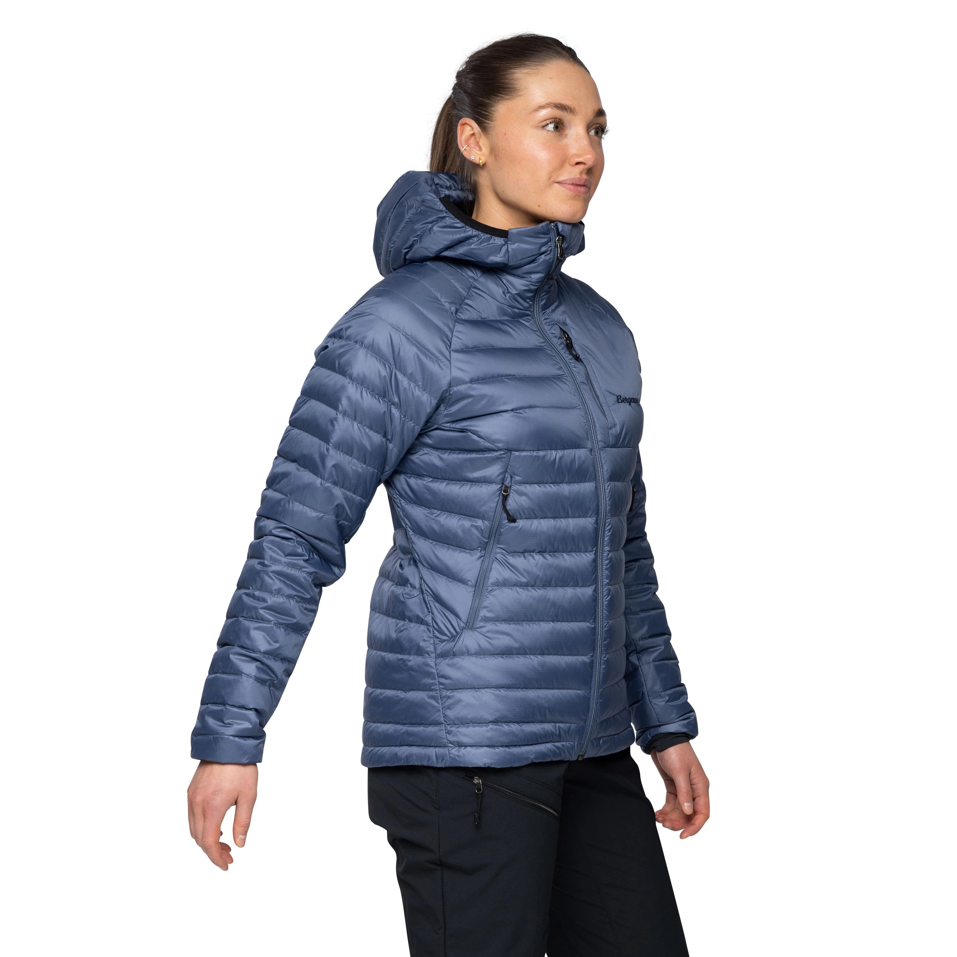 Vaagaa Light Down Jacket Hood Women Granite Blue