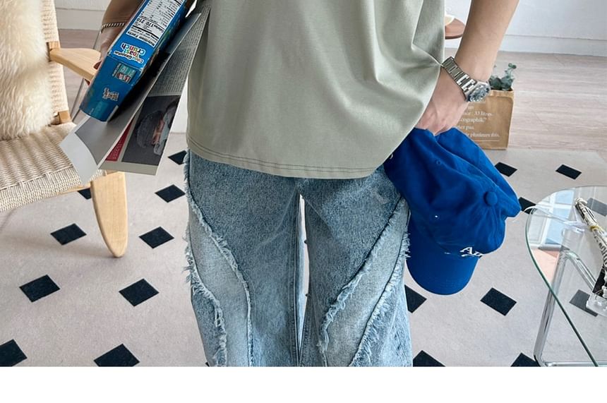 SeoulPop - T-shirt met korte mouwen en pandaprint, losvallend model