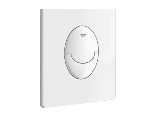 WC suspendu sans bride VILLEROY ET BOCH Architectura + abattant + bati support GROHE + plaque de commande blanche