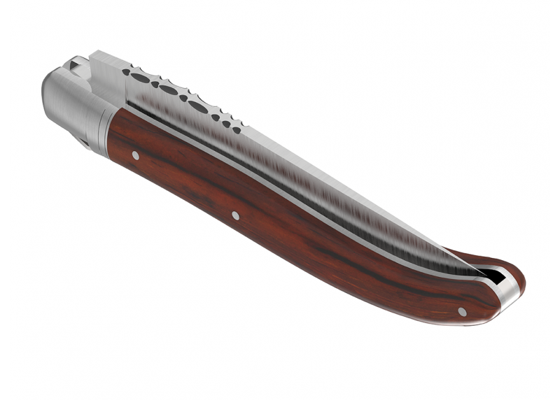 Couteau Laguiole avec un manche en bois de cocobolo et 1 mitre en acier inoxydable