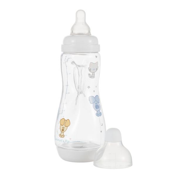 Difrax Handgreepfles Groot Woezel&Pip 240ml