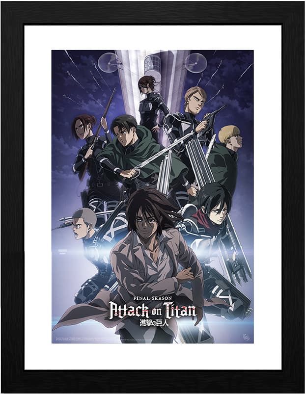 GB øje Attack on Titan sæson 4 kunst 2 indrammet tryk