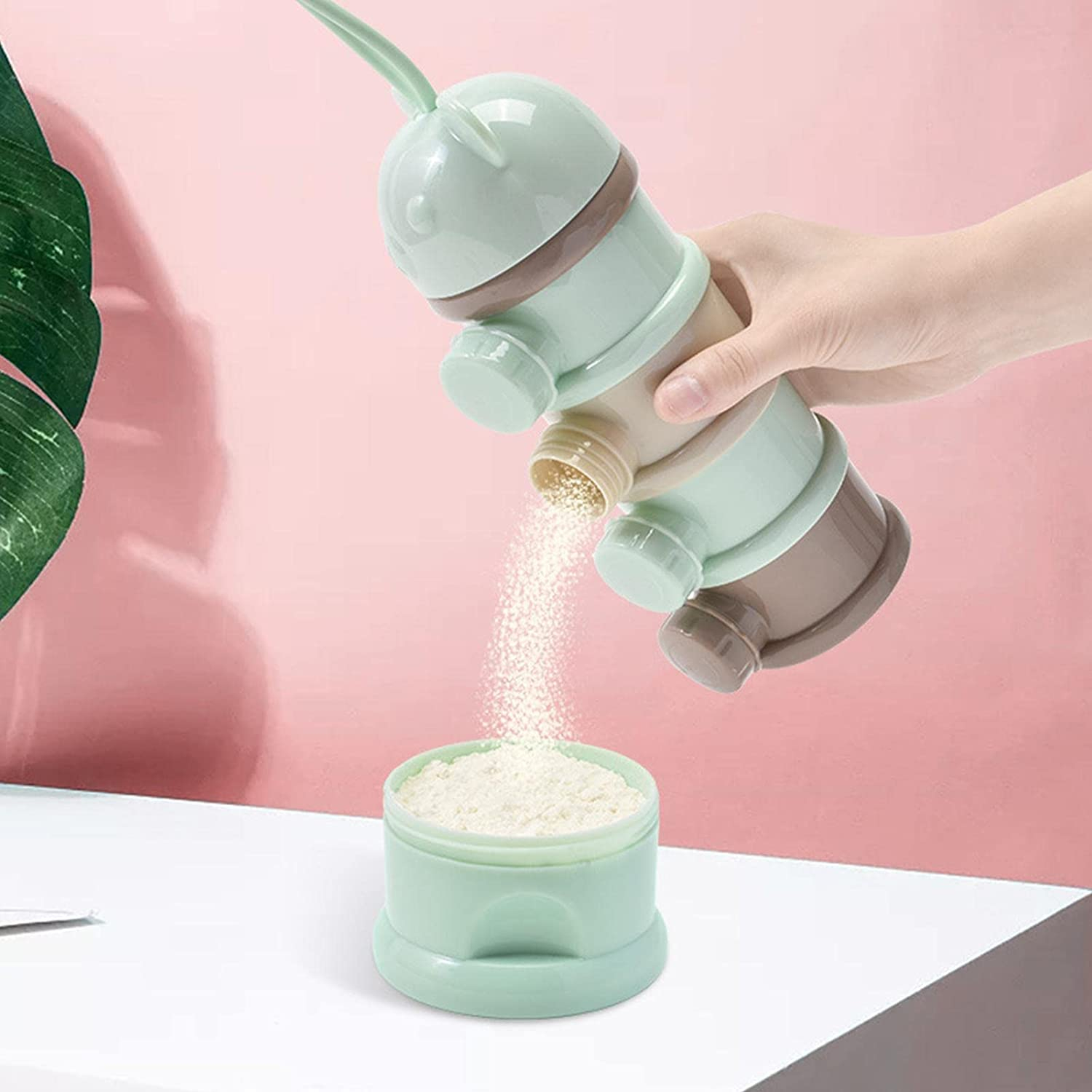 (4in1) Seitlicher Baby Milchpulver Portionierer Säuglingsnahrung Aufbewahrungsbox
