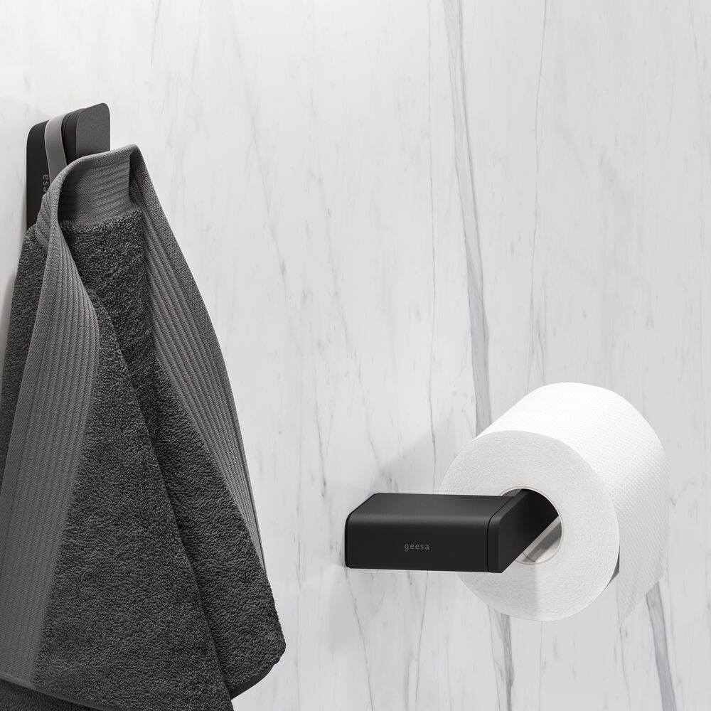 Geesa Shift toiletrolhouder zonder klep zwart rechts