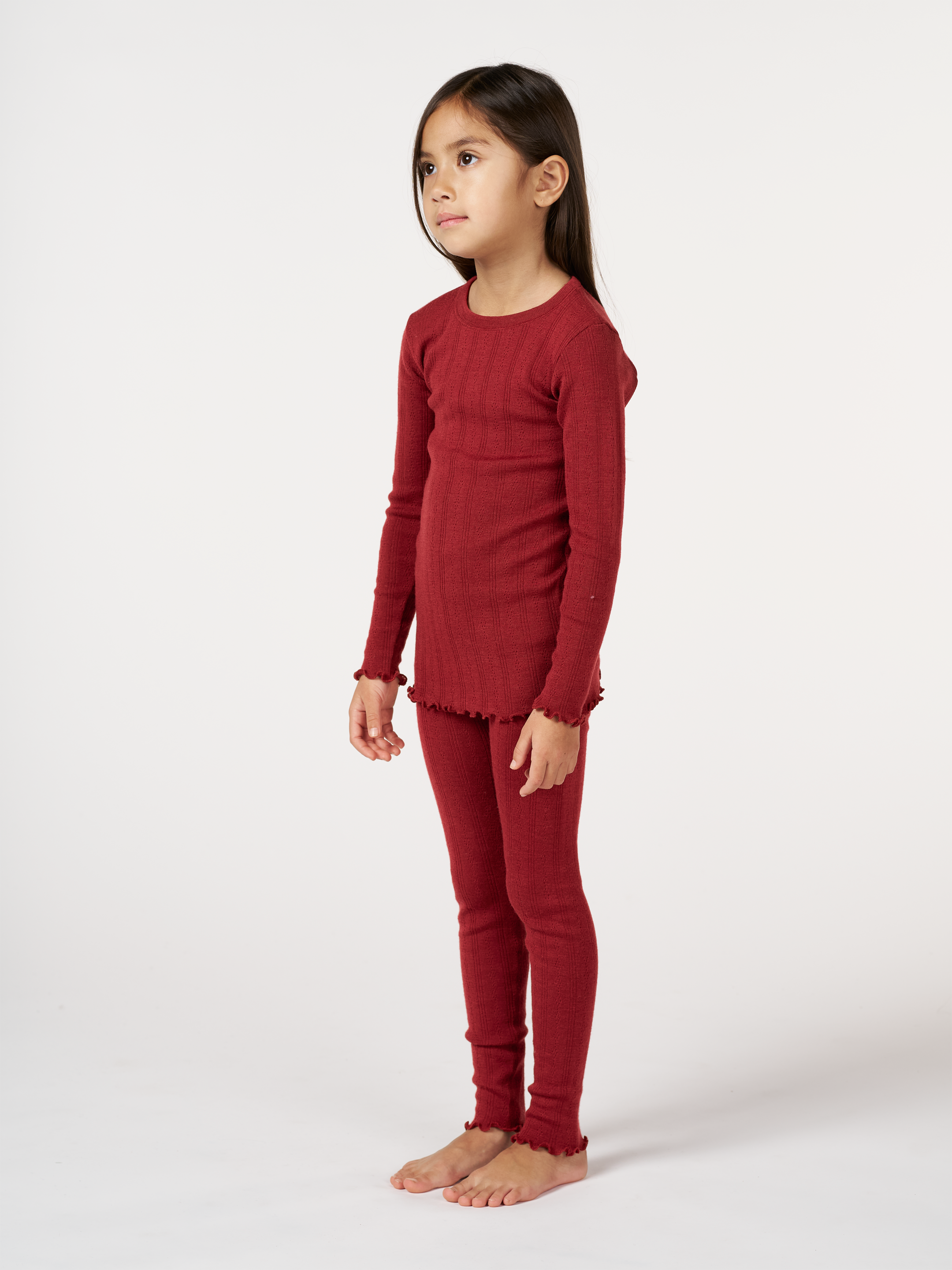 Pointelle legging van merinowol voor kinderen