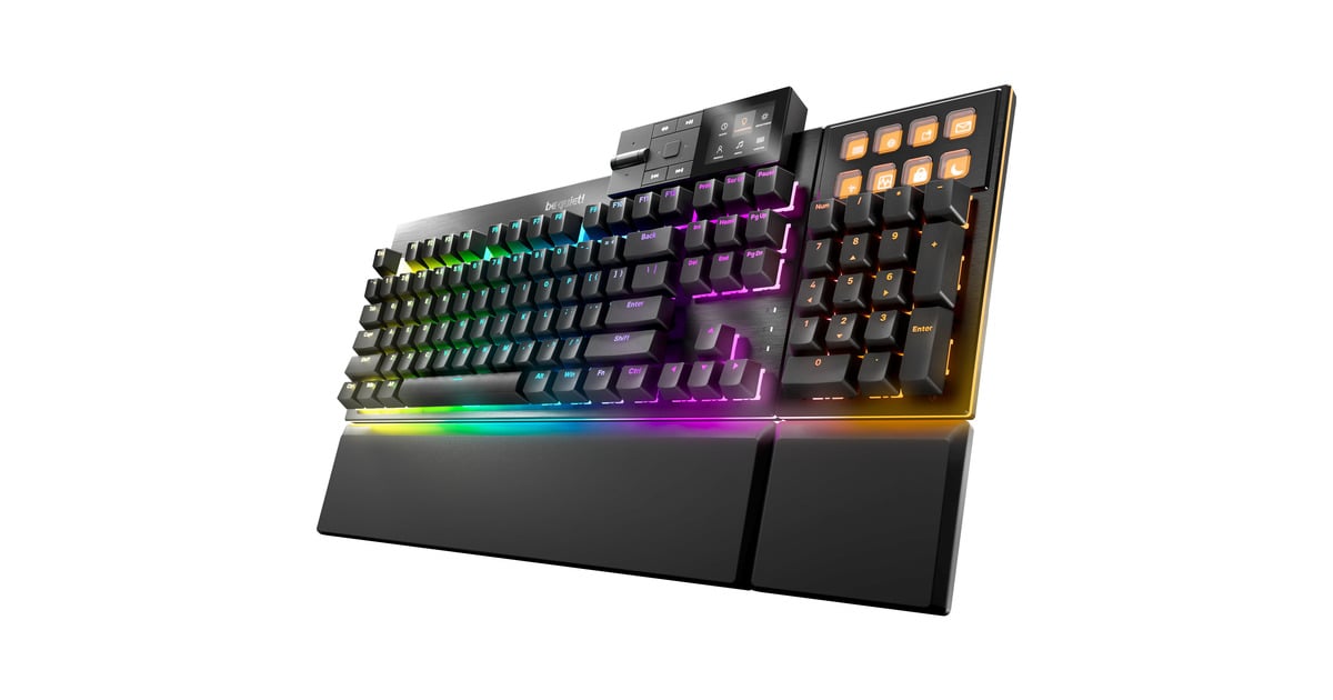 be quiet!Dark Mount Silent Linear, gaming toetsenbord  (Zwart, US lay-out, be quiet! Silent Linear, ARGB, PBT double-shot Keycaps, Media Dock)