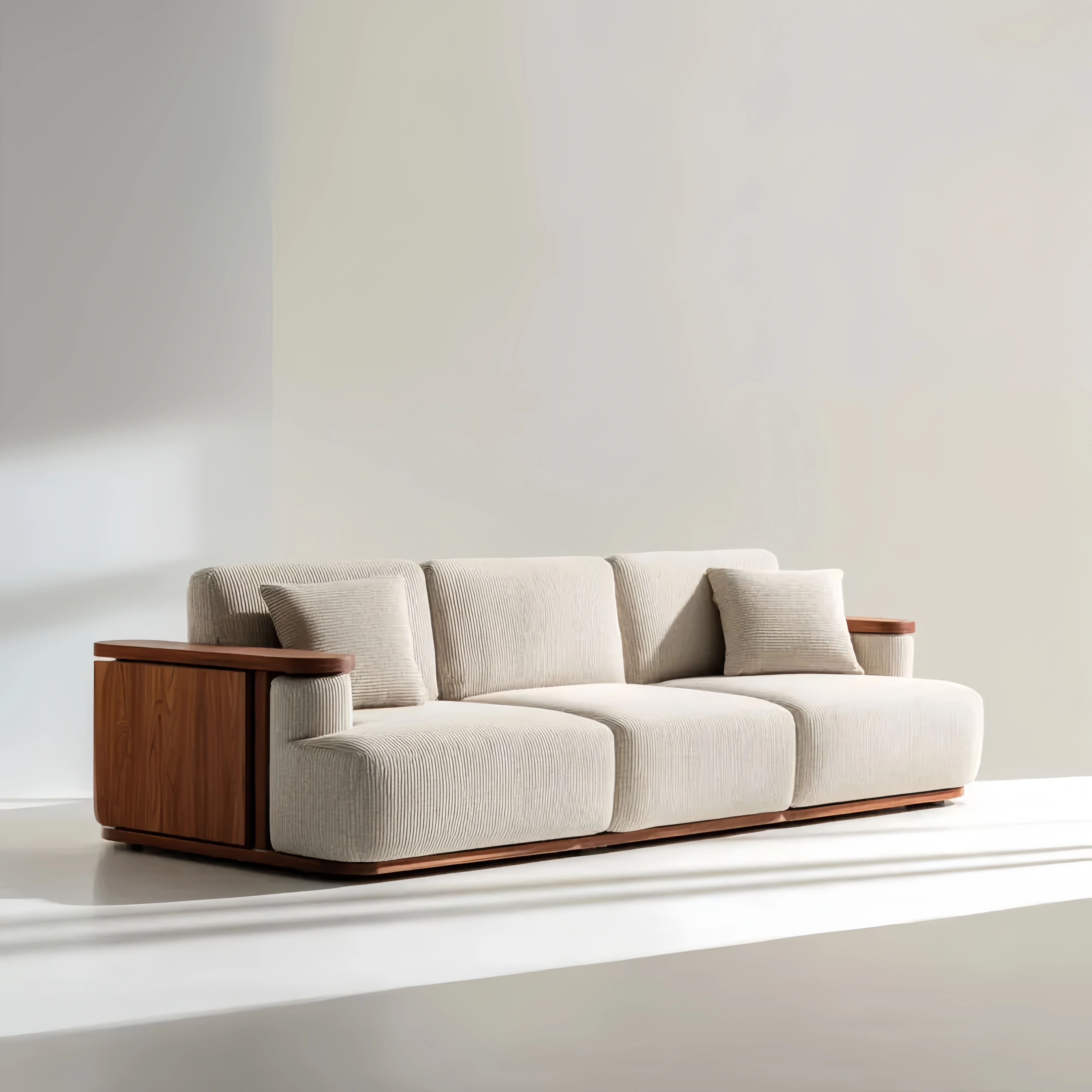 3-Sitzer-Sofa Stoff 210x95x100 cm – Beige – Modernes Design