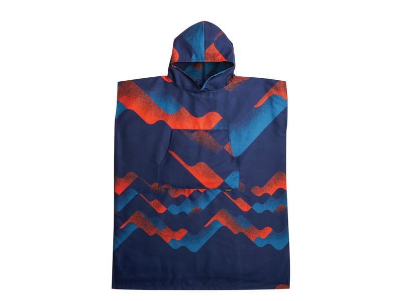 PackTowl Poncho S/M, Blau/Orange, 130 cm x 84 cm Umzieh-Poncho