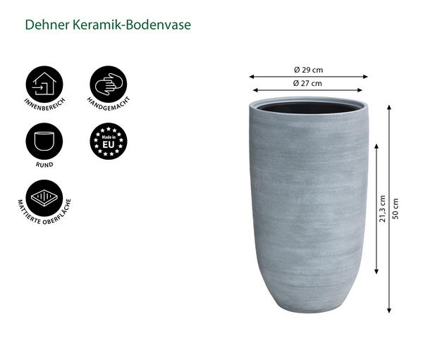 Dehner Keramik-Bodenvase Anton, rund, grau