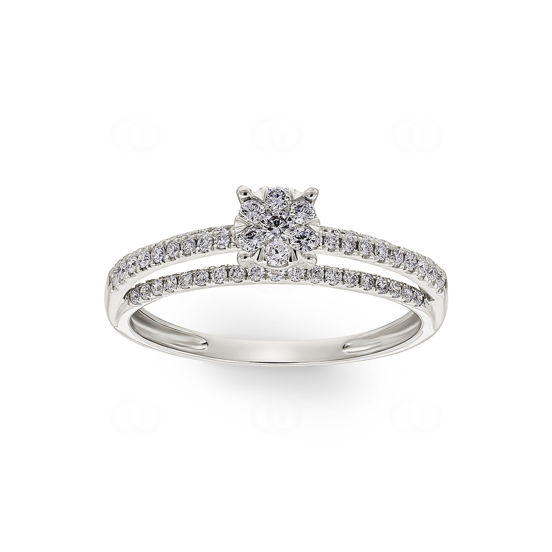 0.37 Karat Diamantring 750/18 K Weissgold