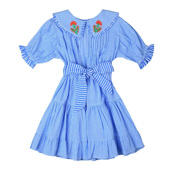 Kidsagogo Robe Journée Brodée Vichy | Bleu