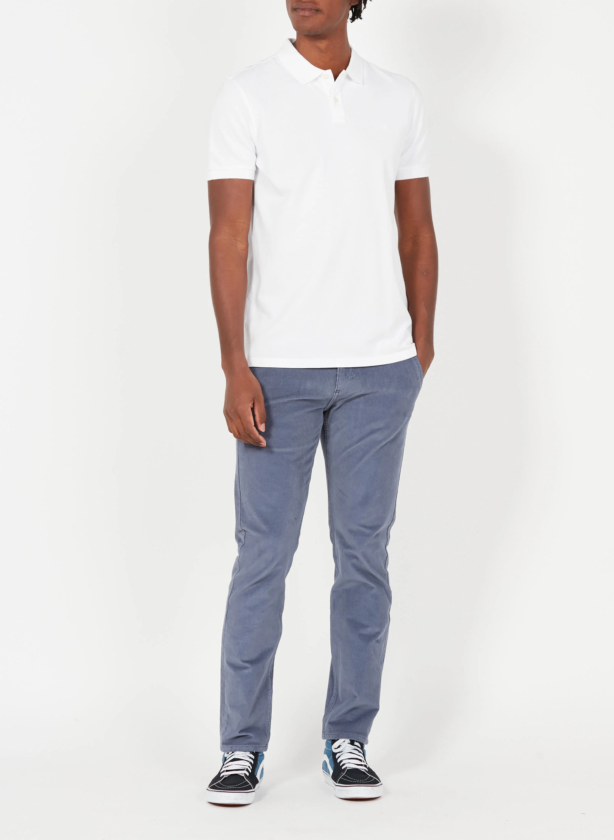 Polo regular-fit brodé en coton piqué | Blanc