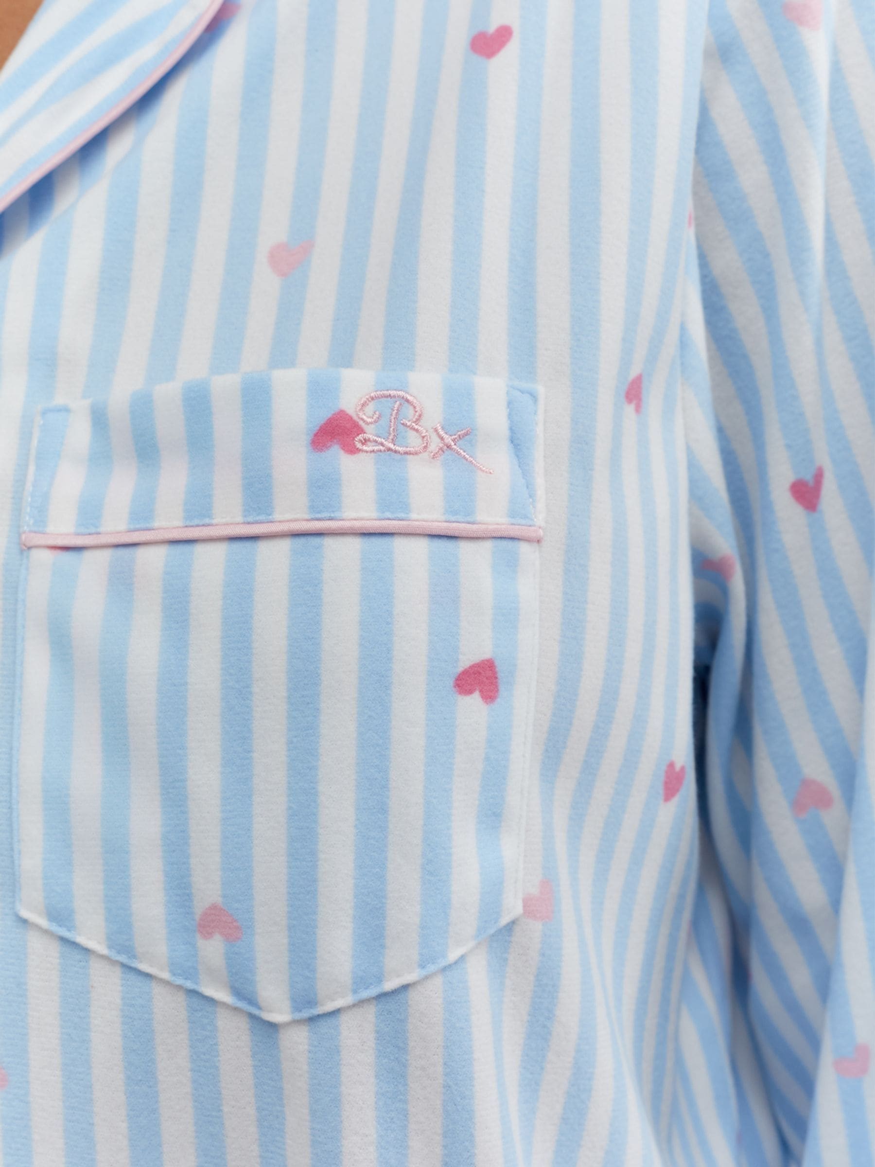 Blue Stripe Heart - Boux Avenue Pyjamas In a Bag