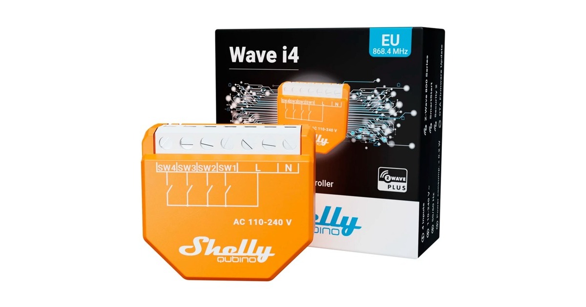 ShellyQubino Wave i4 schakelaar  (Oranje)