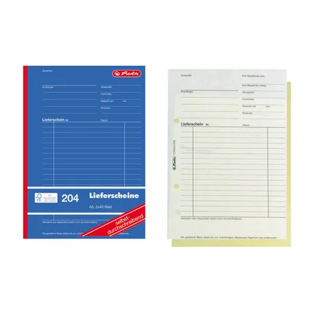 Herlitz Formularbuch Lieferscheine 2x40 Blatt Selbstdurchschreibend