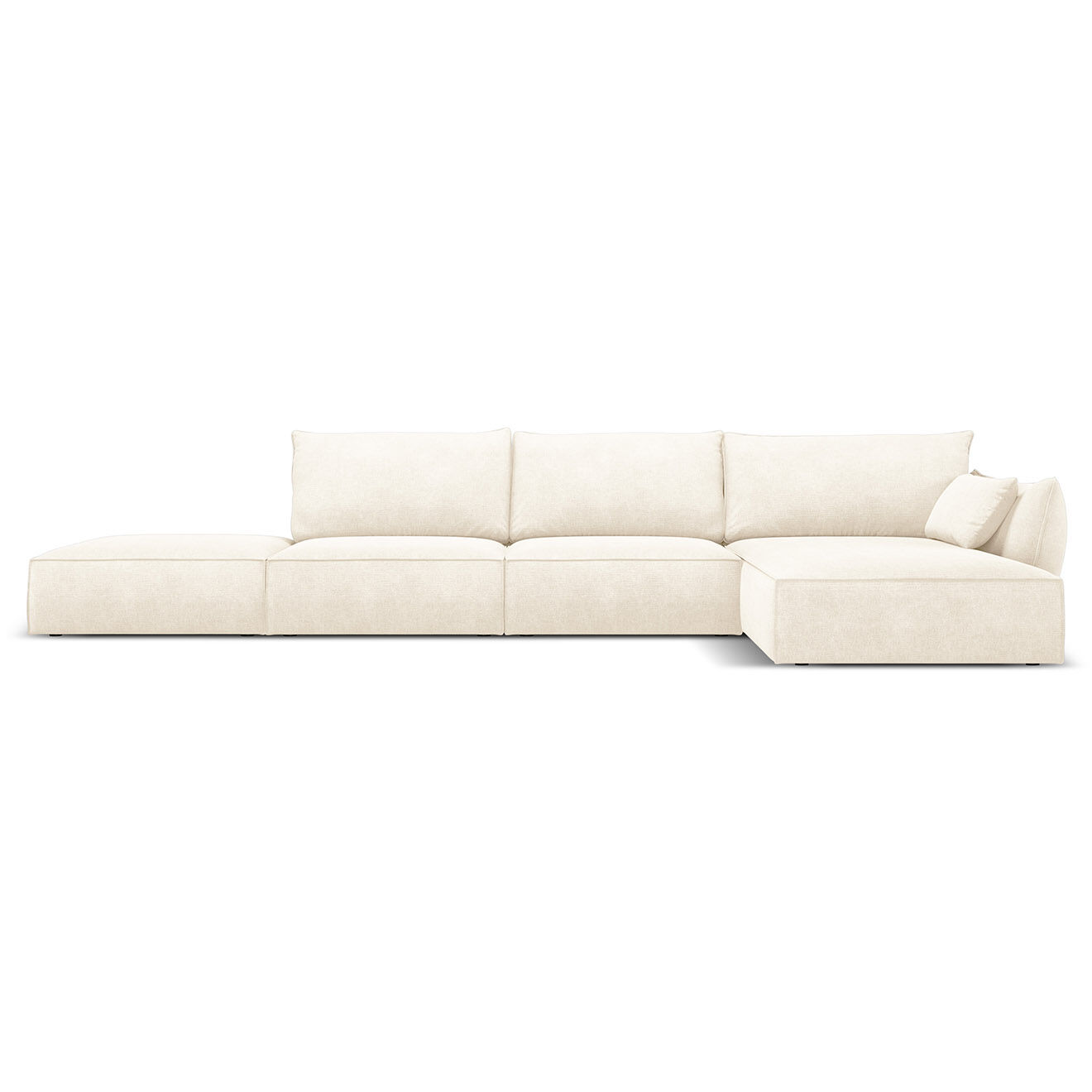 Mazzini Sofas Canapé D'Angle Droit Vanda 5 Places 1 beige clair - 386x166x85 cm