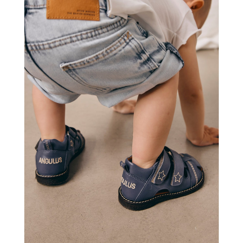 Køb Angulus Indigo Sandal Med Stjernebroderi