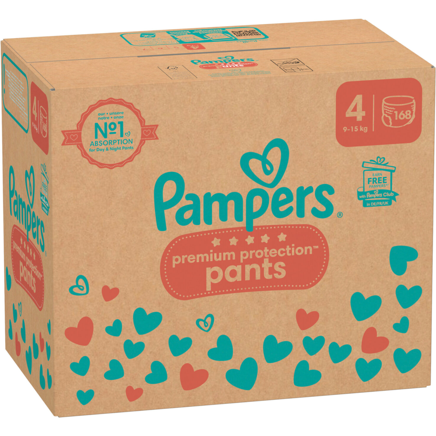 Pampers Premium Protection Pants Grösse 4, 168 Windeln