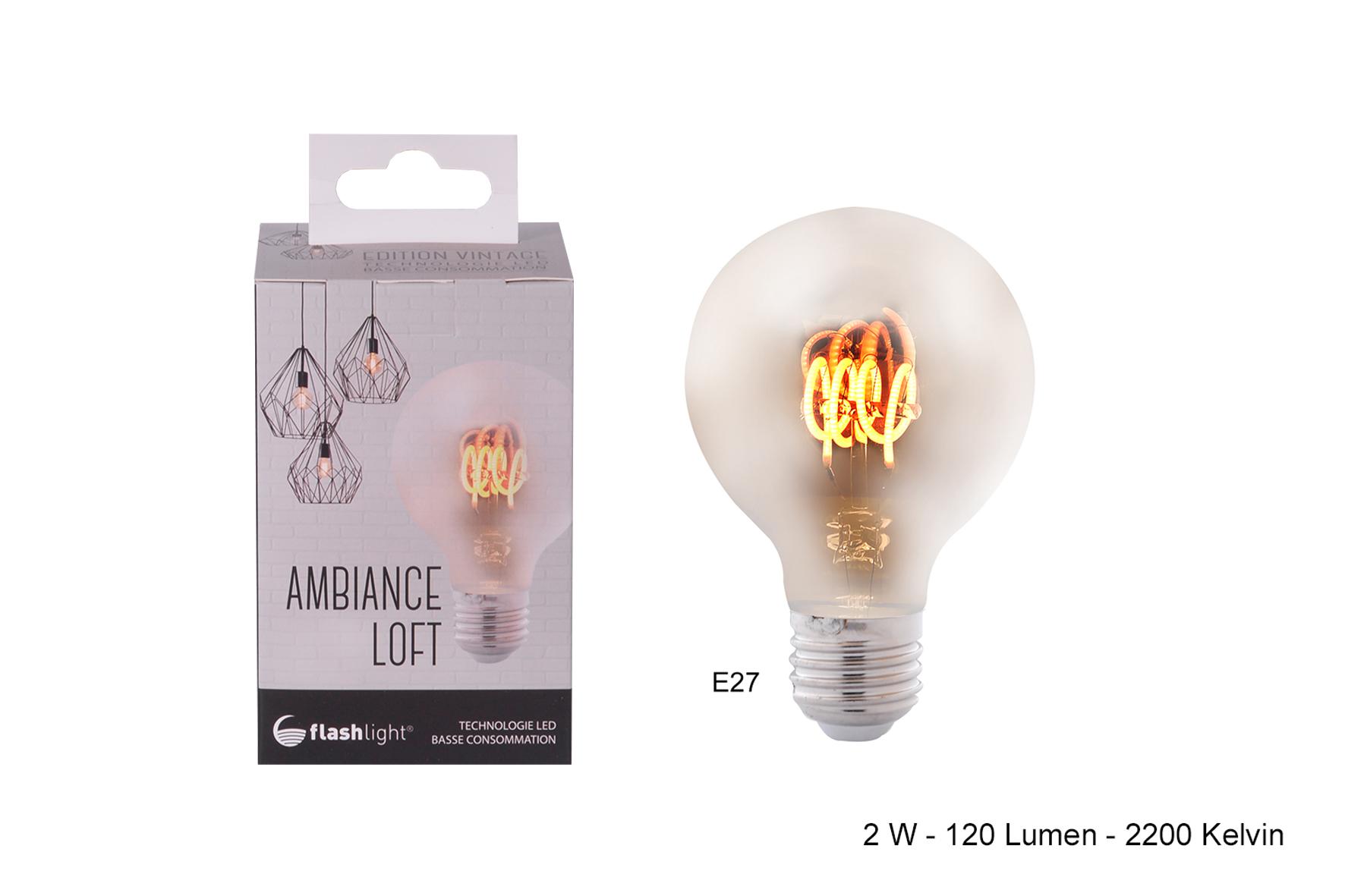 AMPOULE LED FLEX G80 AMBREE E27 4W