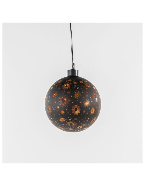Anna's Collection Glasbal Kosmos - Kerstverlichting - 10 cm Zwart Goud